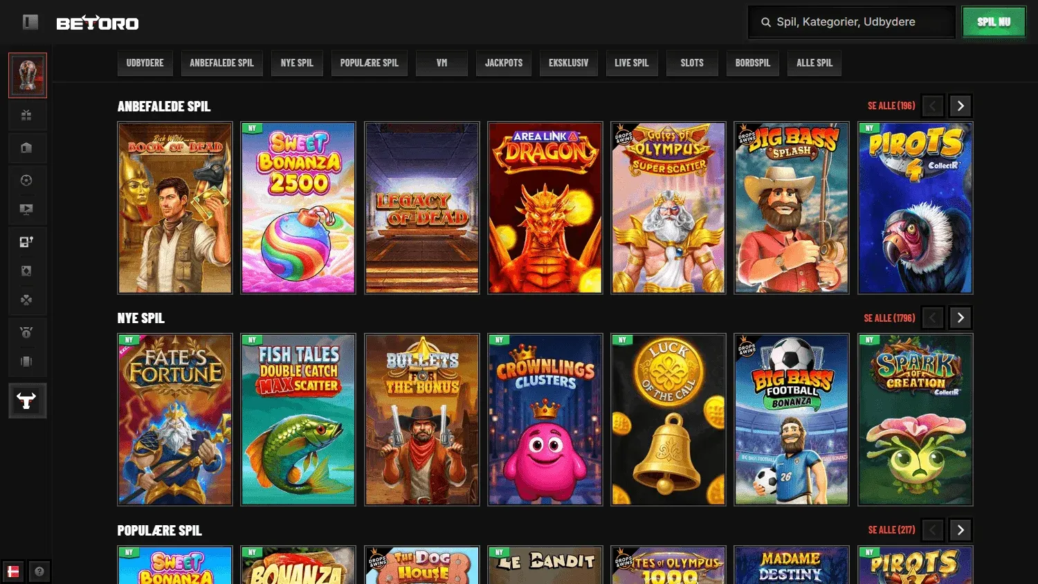 Online casino spil med store gevinster og bonusser
